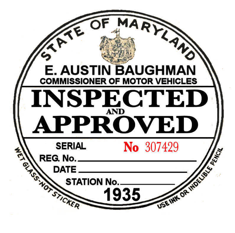 (image for) 1935 Maryland inspection sticker